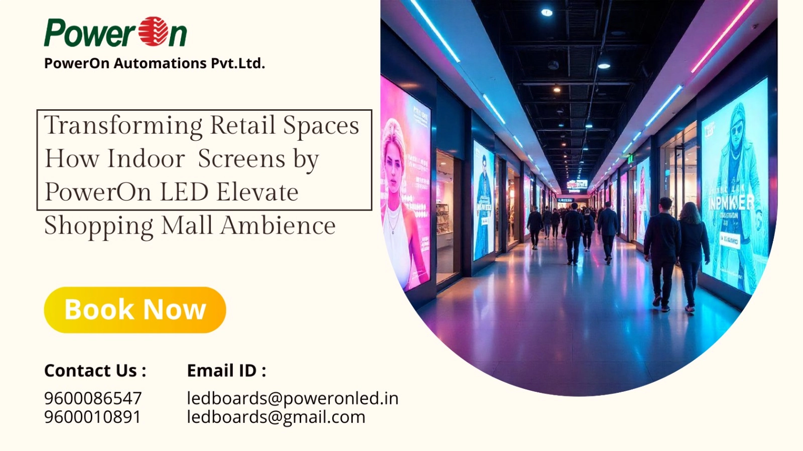 transforming retail spaces how indoor screens by poweron led elevate shopping-mall ambience